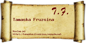 Tamaska Fruzsina névjegykártya